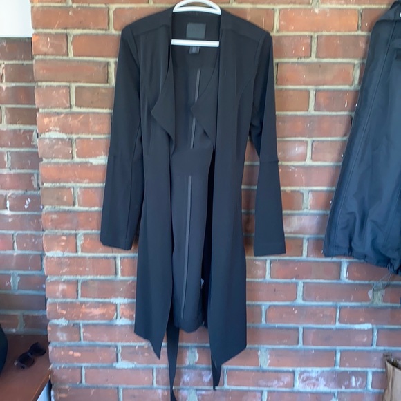 Knee Length Light Black Duster with Waste Belt XS - Picture 2 of 3